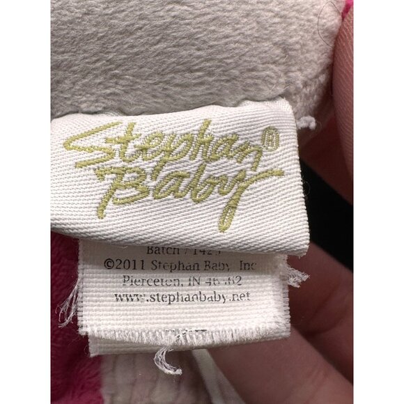 Stephan Baby Elephant Pink Plush Security Blanket Lovey Teether Rings Knot READ - Picture 5 of 16